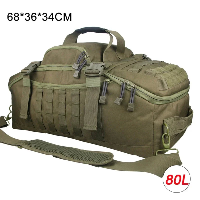 Tactical Backpack 40L/60L/80L - Molle Duffle for Travel & Gym