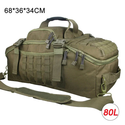 Tactical Backpack 40L/60L/80L - Molle Duffle for Travel & Gym