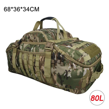 Tactical Backpack 40L/60L/80L - Molle Duffle for Travel & Gym