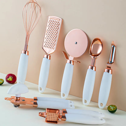 Black Copper Kitchen Set: 7Pcs Stainless Steel Utensils