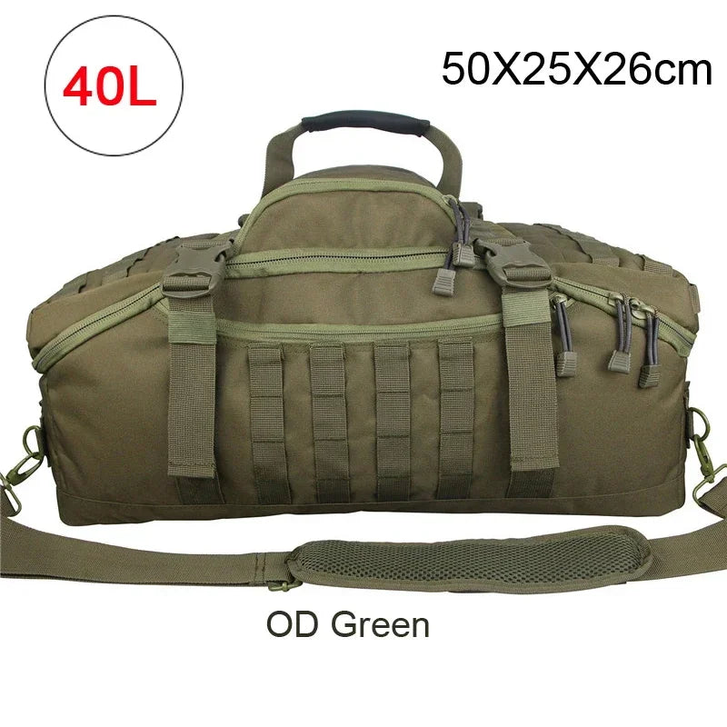 Tactical Backpack 40L/60L/80L - Molle Duffle for Travel & Gym