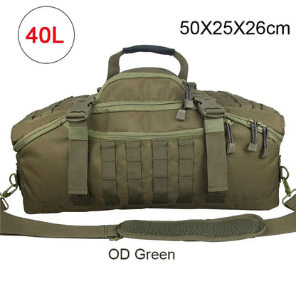 Tactical Backpack 40L/60L/80L - Molle Duffle for Travel & Gym